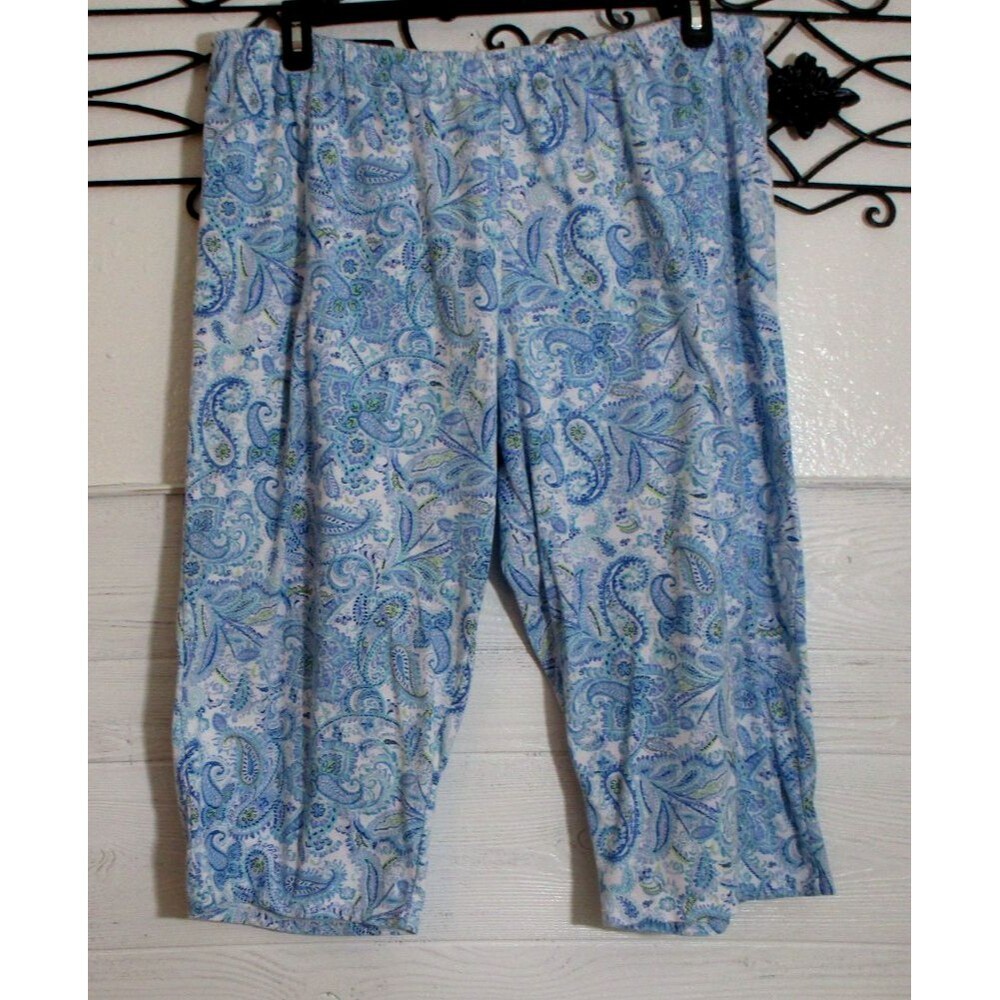 Croft & Barrow Capri Pajama Bottoms Women's Size XXL Blue Paisley